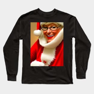 MS Clause Wearing a Santa's Disguise Long Sleeve T-Shirt